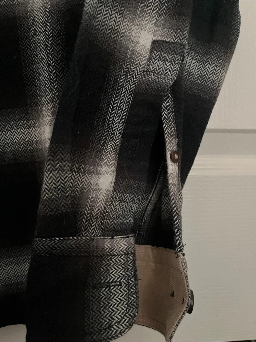 Banana Republic Black and White Plaid Button-Down Shirt